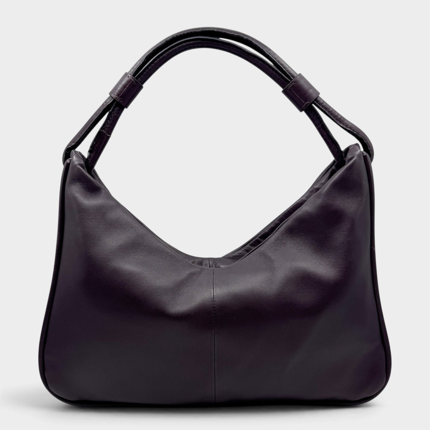 Witchery Plum Smooth Soft Leather Shoulder Bag [NEW]