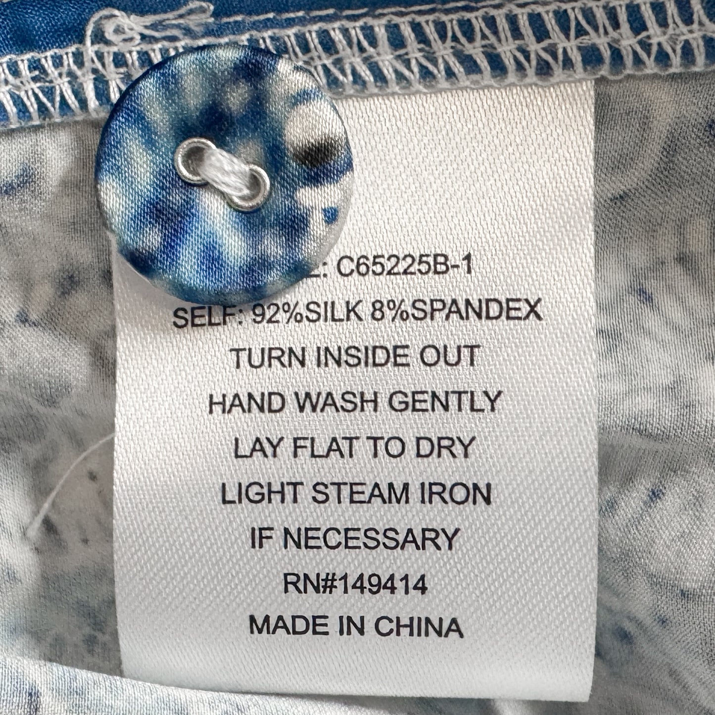 Johnny Was Blue Silk Wide Leg Lauchlen Pants AU16+ ~ X-Large [NEW]