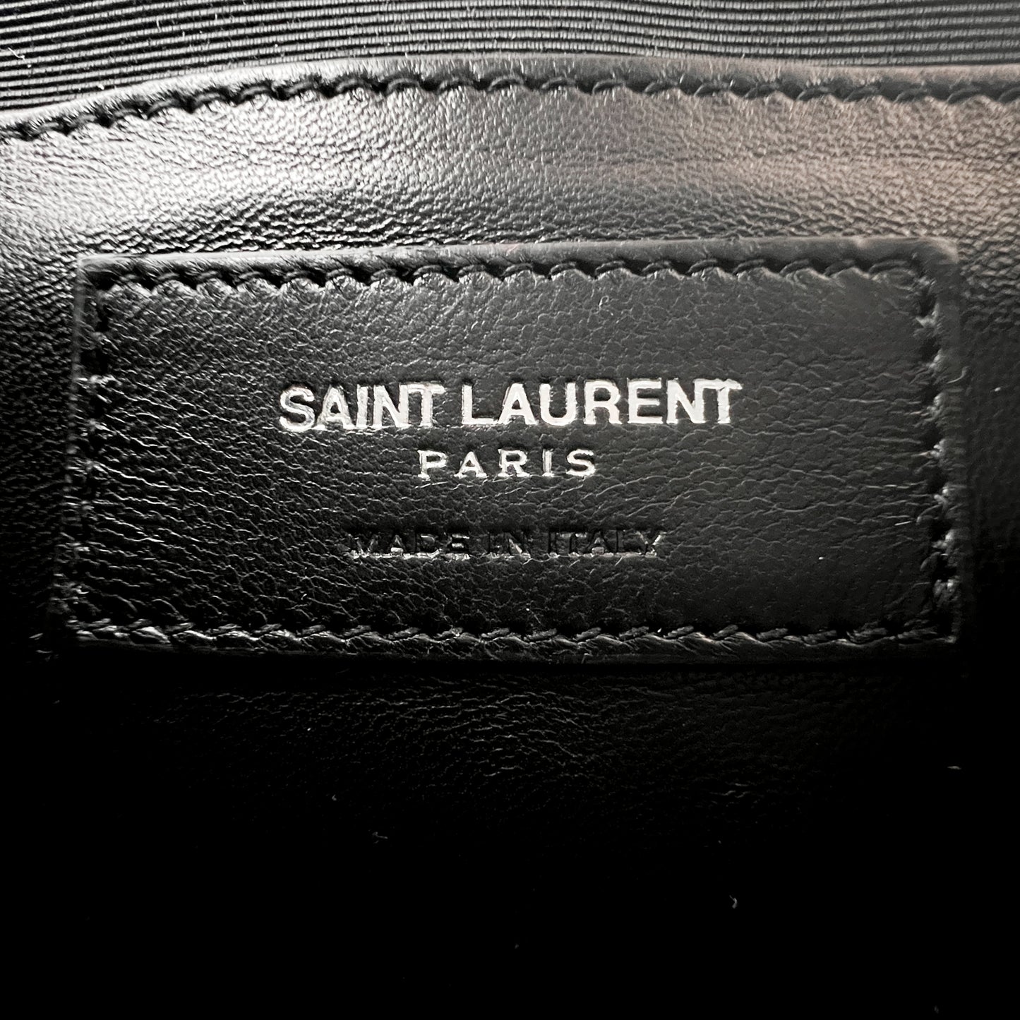 Saint Laurent YSL Black Leather Monogram Fringe Envelope Chain Crossbody Bag