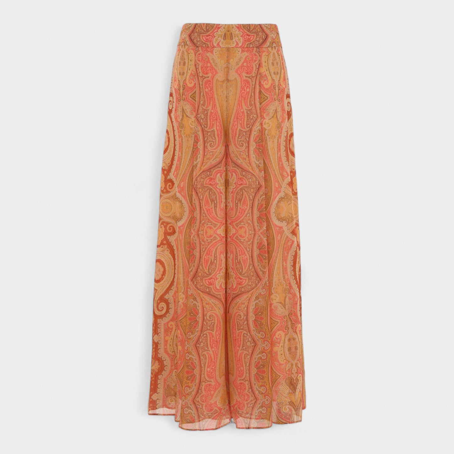 Zimmermann Tranquillity Orange Coral Paisley Flared Culottes Pants 2 ~ AU12