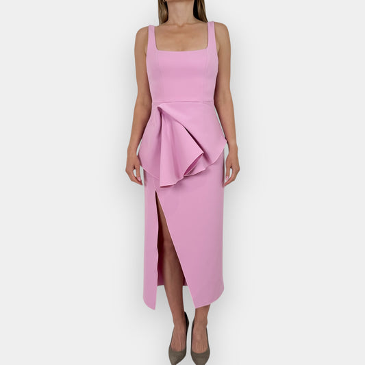 Acler Pop Pink Habana Fitted Midi Dress Small ~ AU8