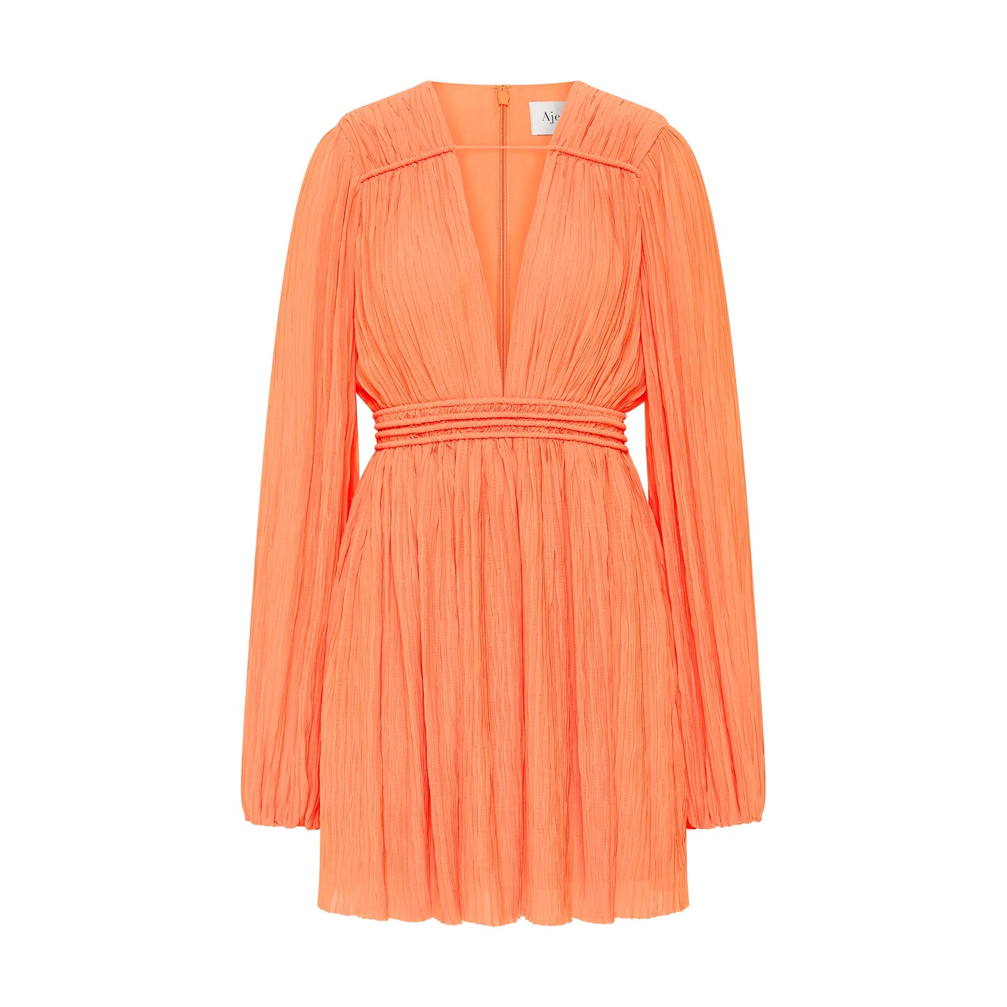 Aje Genevieve Pleated Apricot Orange Short Dress AU10 ~ Medium [NEW]