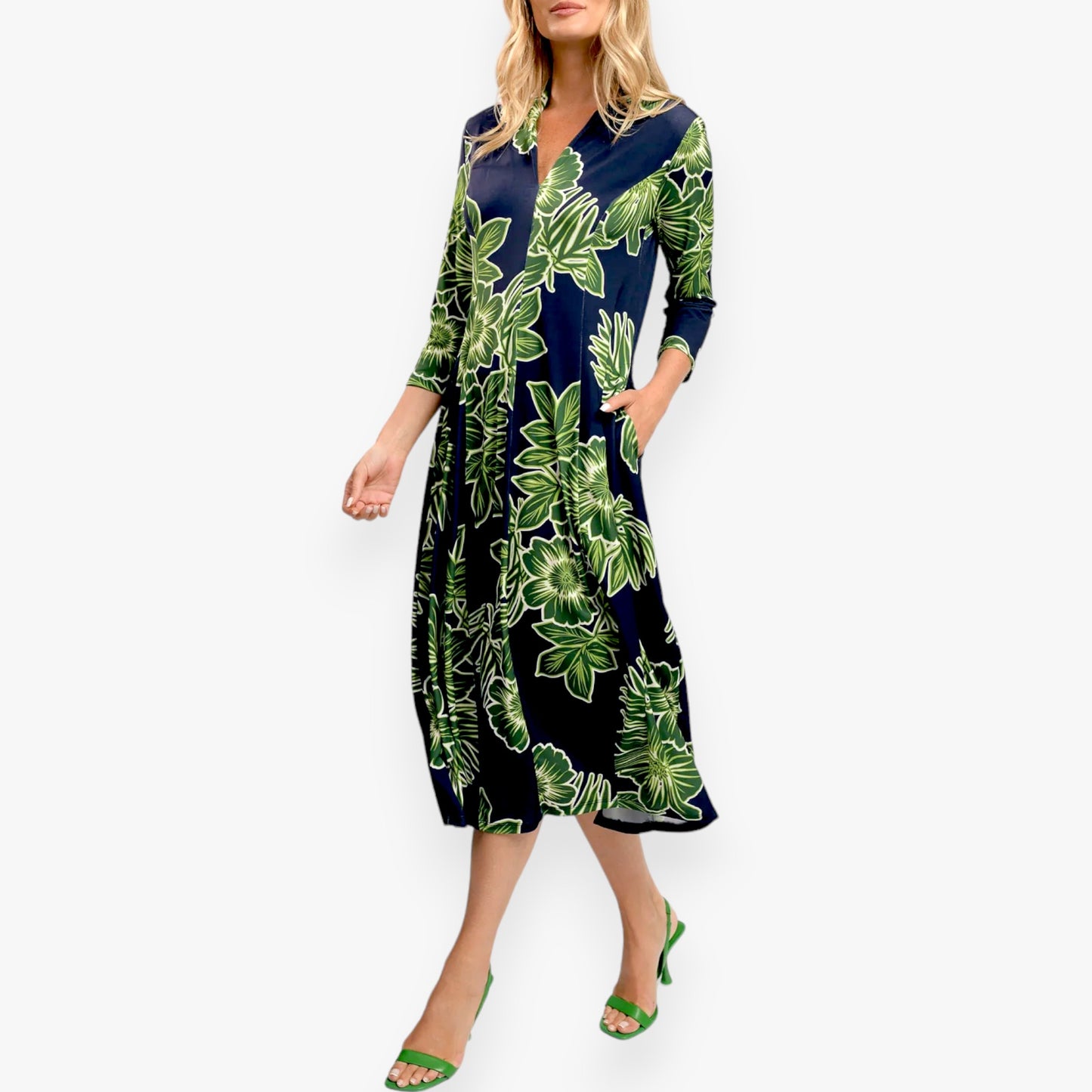 Alembika Green Island Cocoon Jersey Dress 2 ~ AU12-14 [NEW]