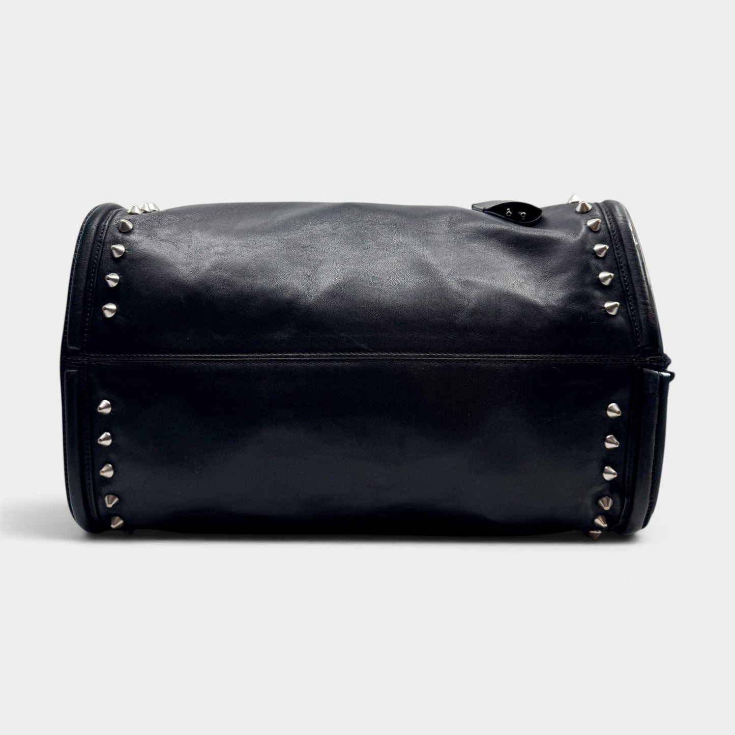 Alexander McQueen Black Leather Studded Skull Tote Bag