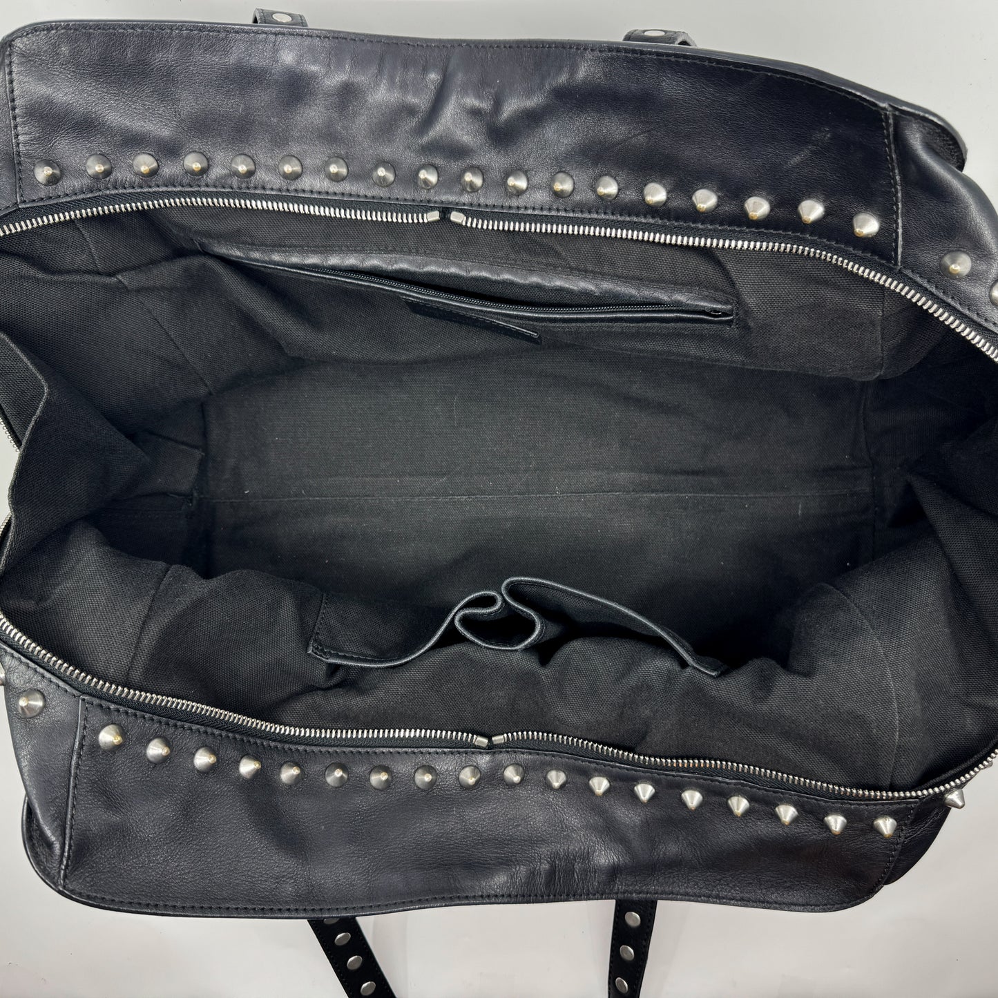Alexander McQueen Black Leather Studded Skull Tote Bag