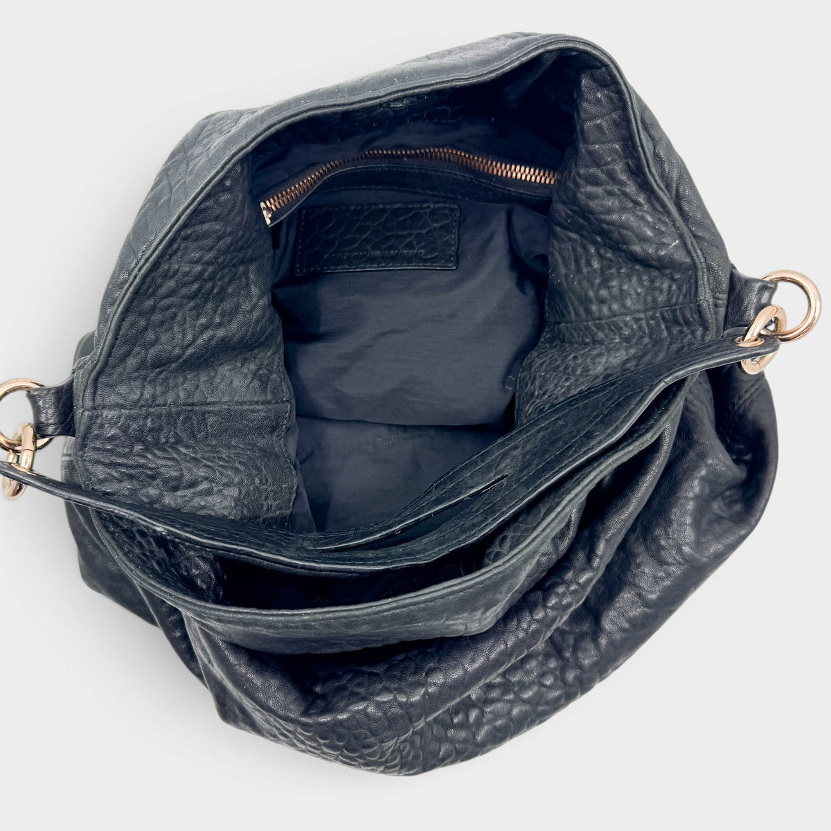 Alexander Wang Darcy Black Pebbled Leather Studded Hobo Bag