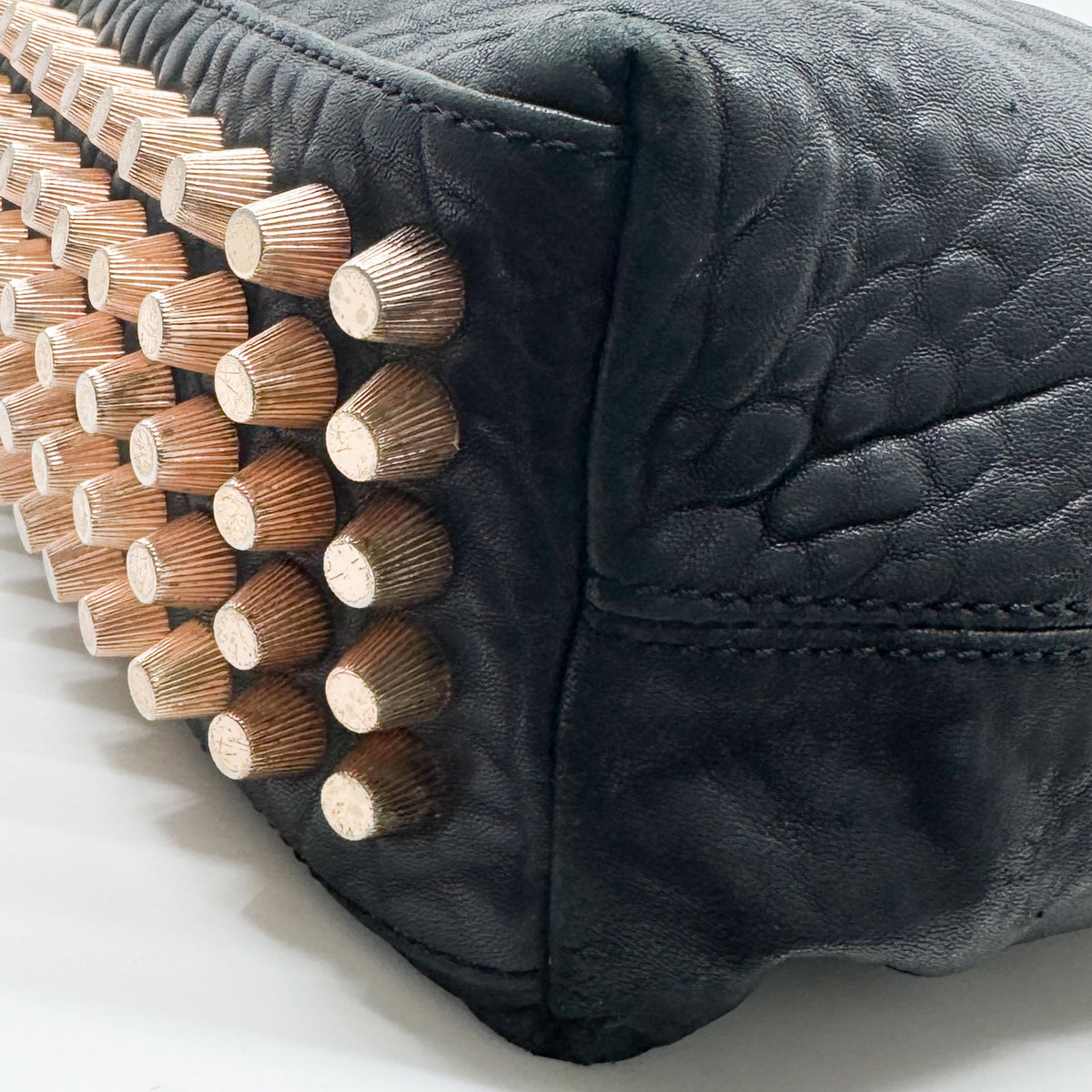 Alexander Wang Darcy Black Pebbled Leather Studded Hobo Bag