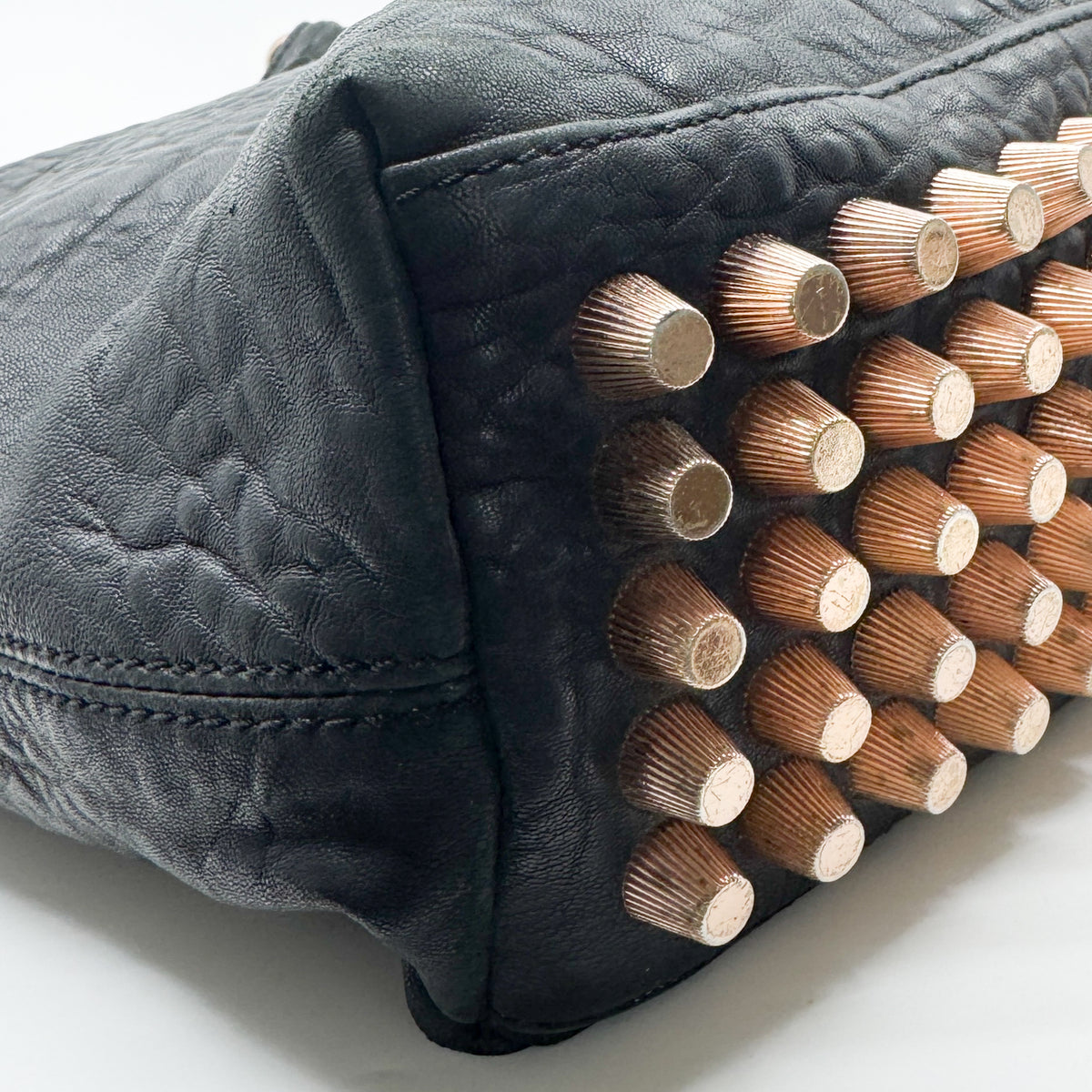 Alexander Wang Darcy Black Pebbled Leather Studded Hobo Bag