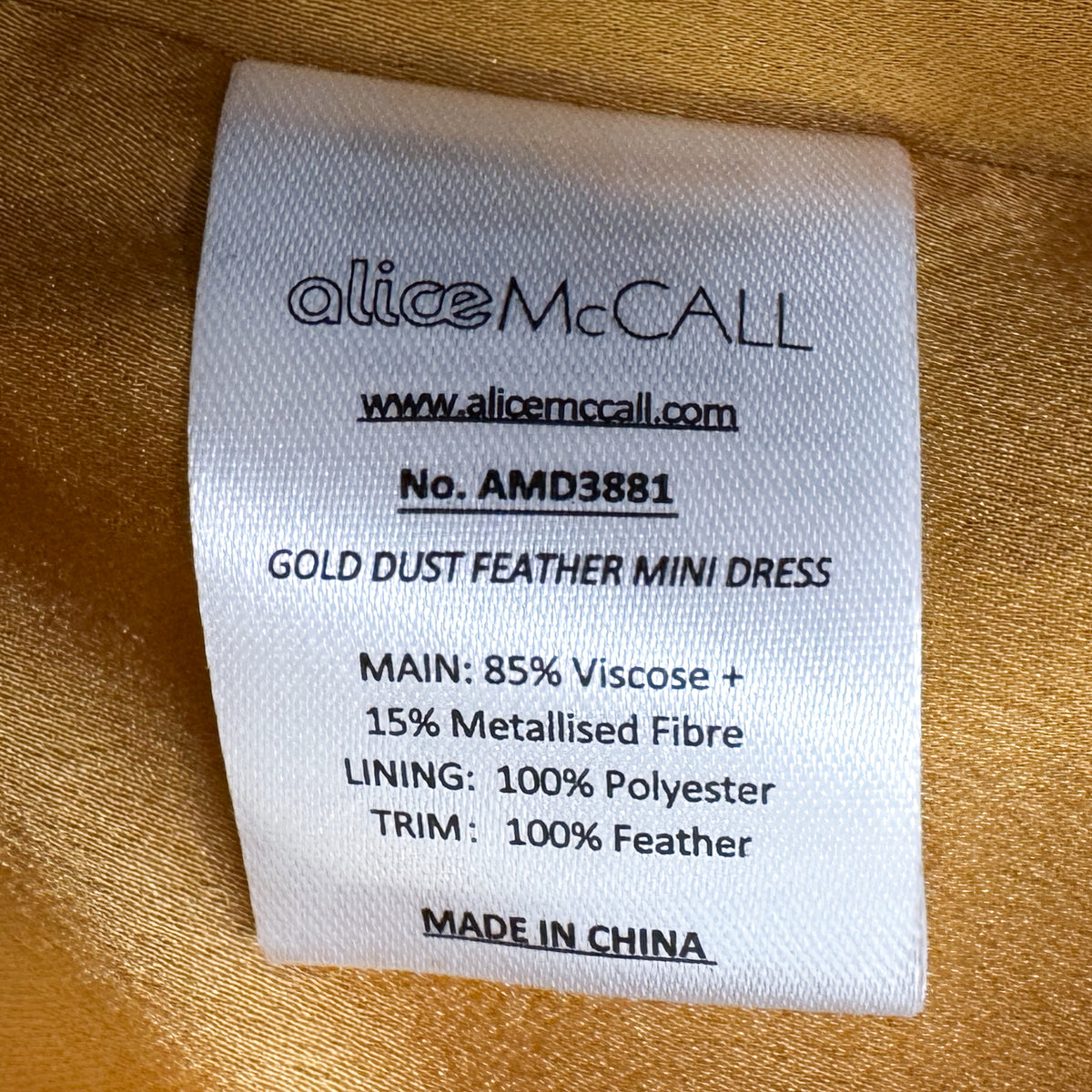 Alice McCall Gold Dust Keyhole Feather Cuff Dress AU8 ~ Small