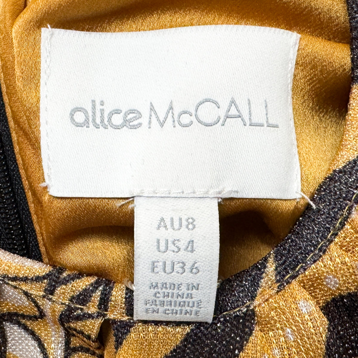 Alice McCall Gold Dust Keyhole Feather Cuff Dress AU8 ~ Small