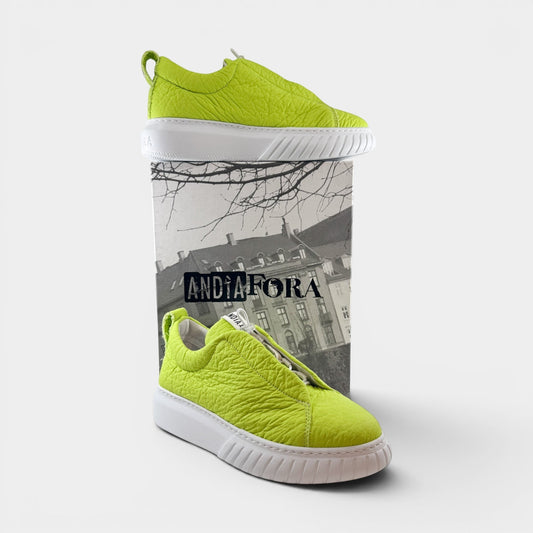 Andiafora Lime Green Leather Sneakers EU40 ~ AU9