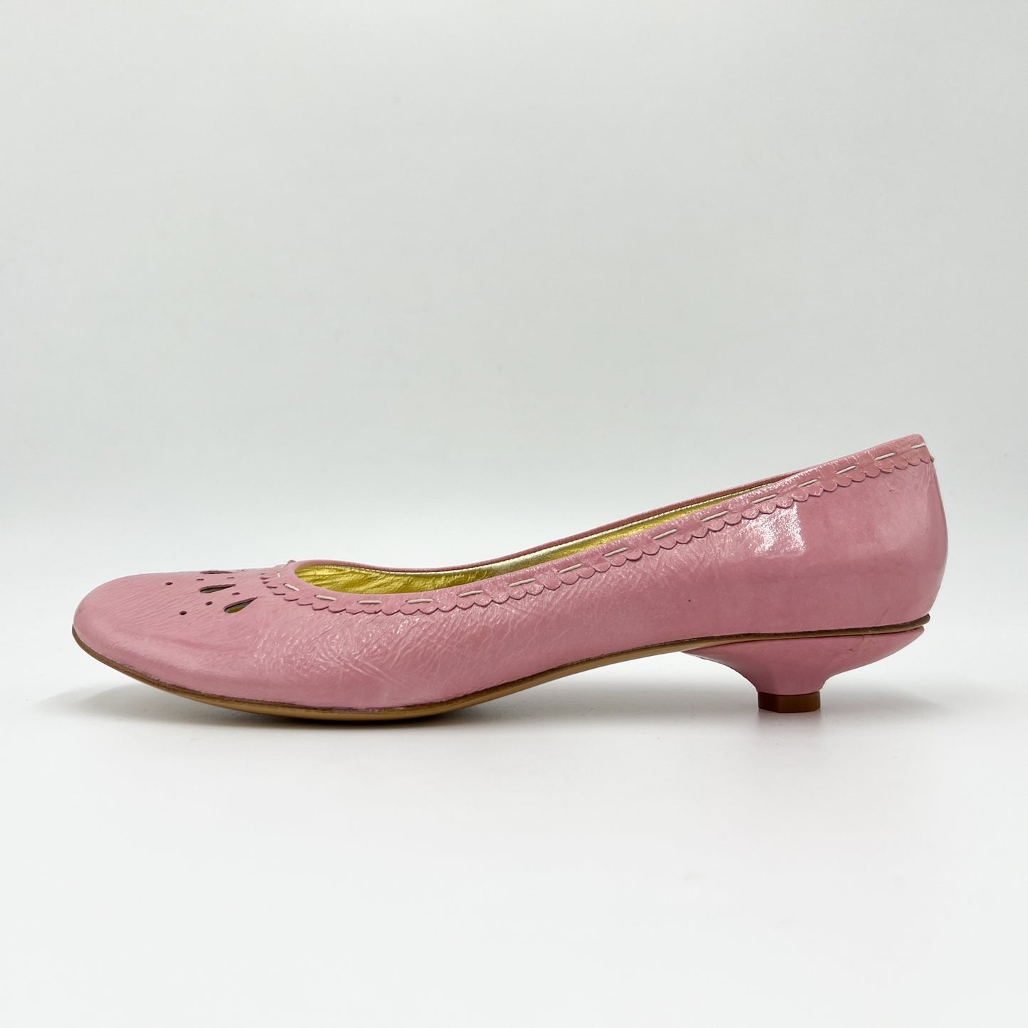 Andorra Pink Leather Kitten Heel Shoes EU40 ~ AU9