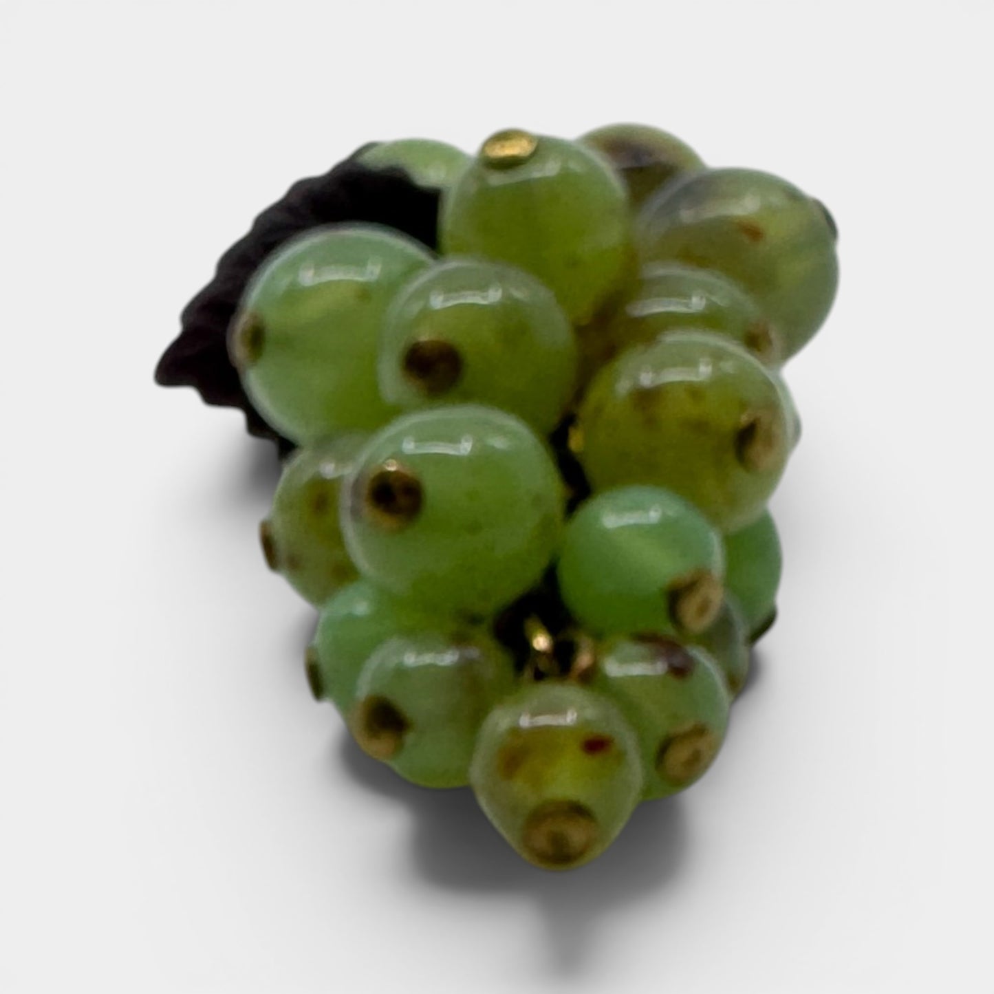 Angela Caputi Italy Green Marbled Resin Statement Clip On Earrings