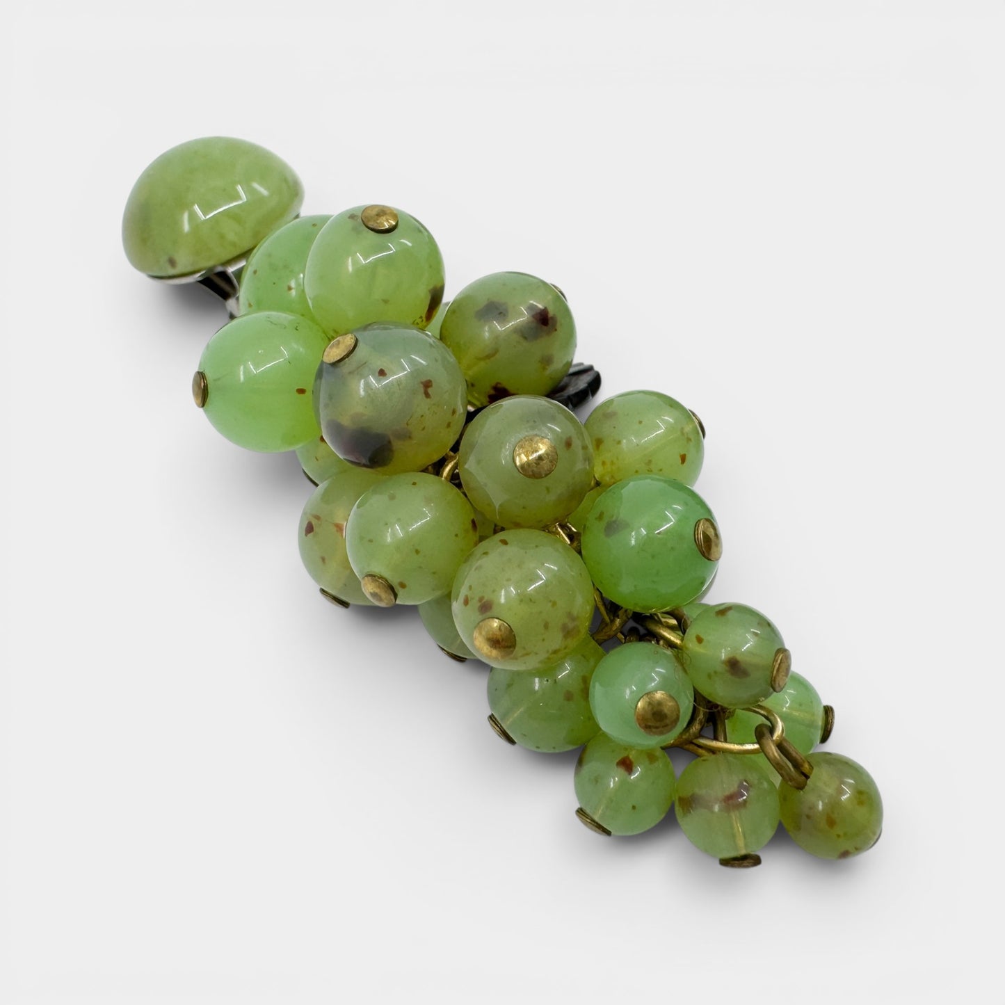 Angela Caputi Italy Green Marbled Resin Statement Clip On Earrings