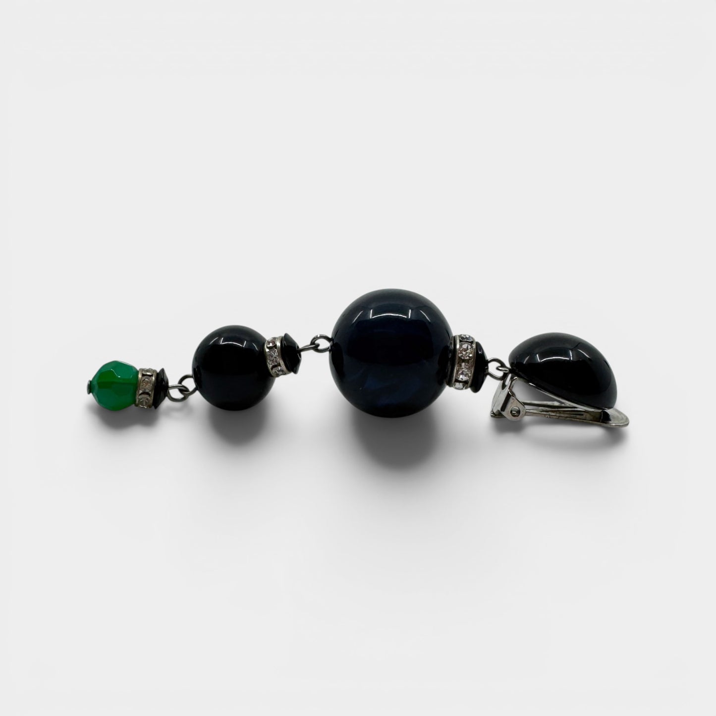 Angela Caputi Blue Black Resin Statement Drop Earrings