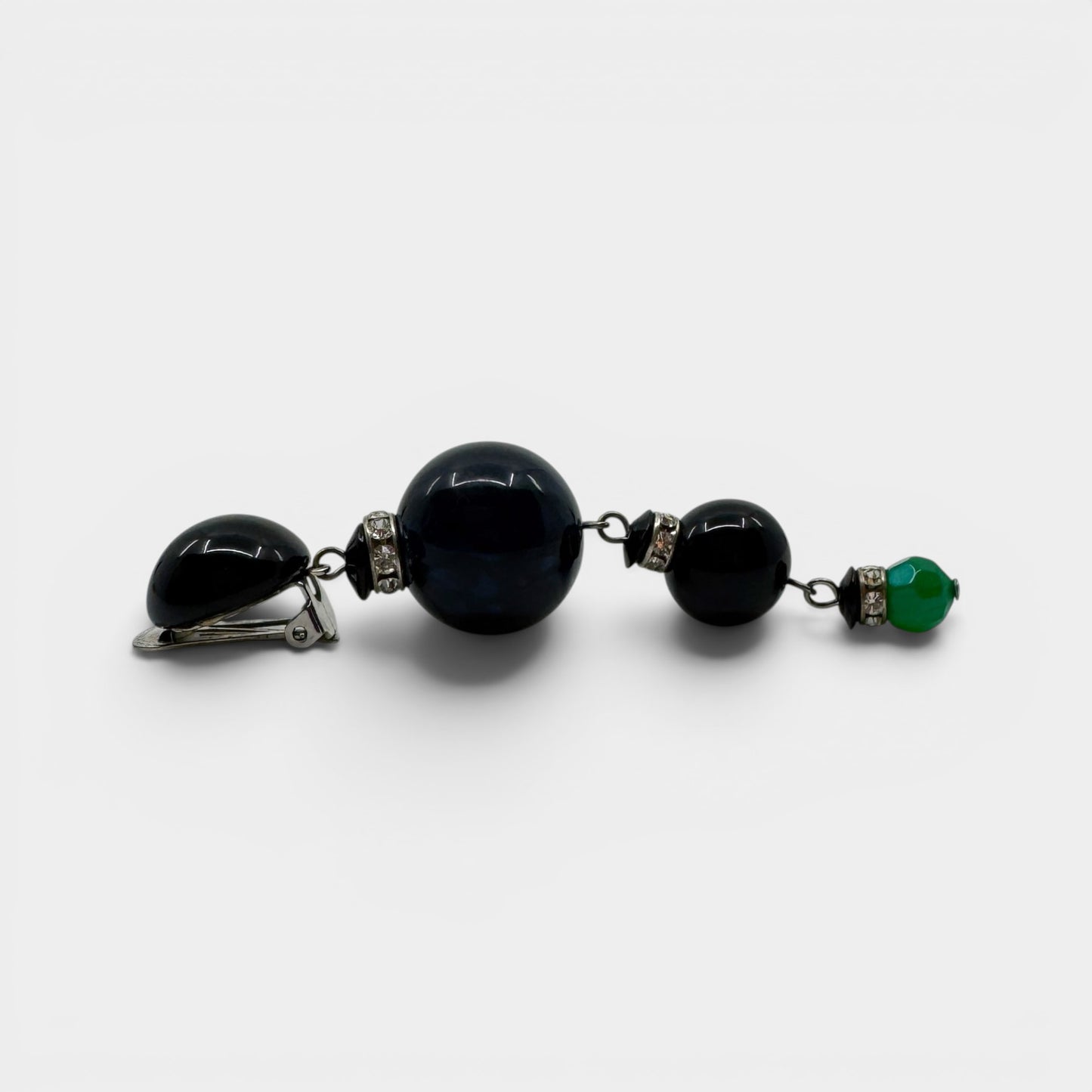 Angela Caputi Blue Black Resin Statement Drop Earrings