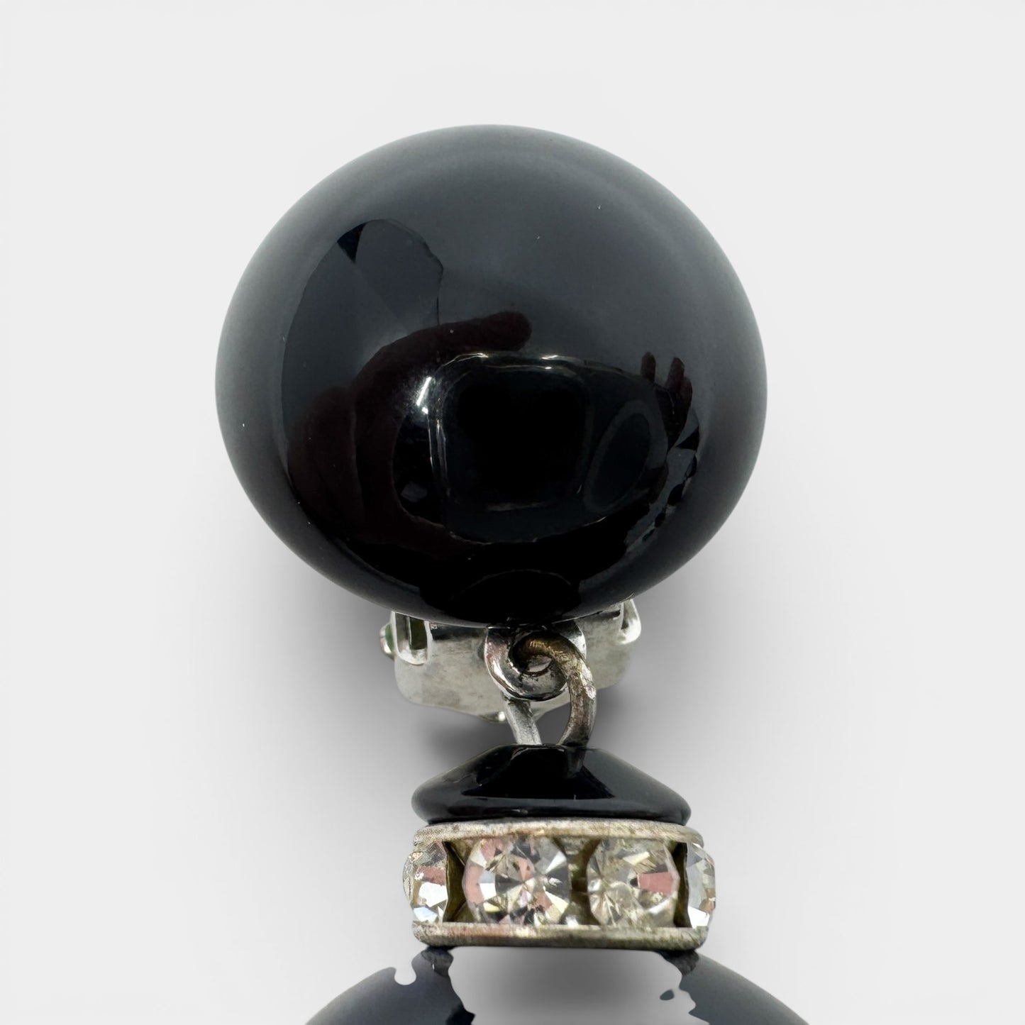 Angela Caputi Blue Black Resin Statement Drop Earrings