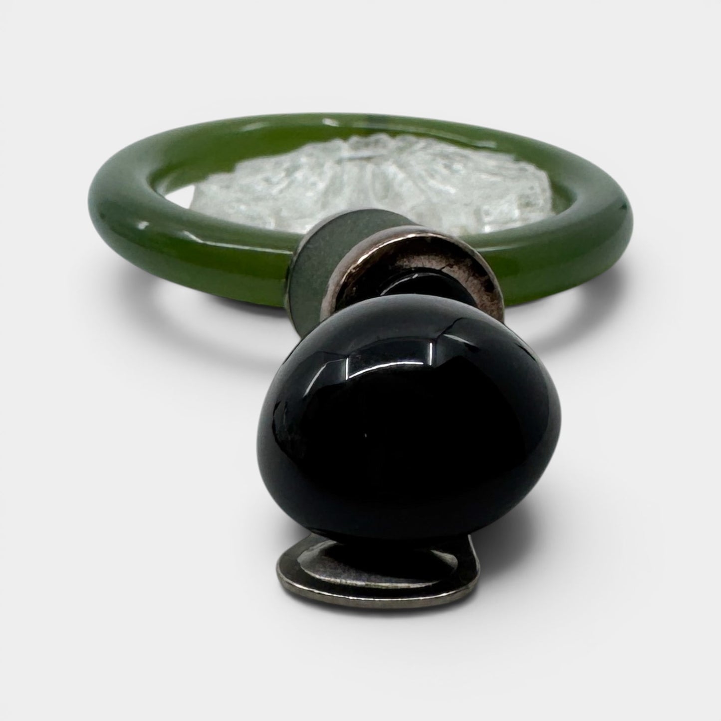 Angela Caputi Italy Green Resin Clear Flower Clip On Earrings