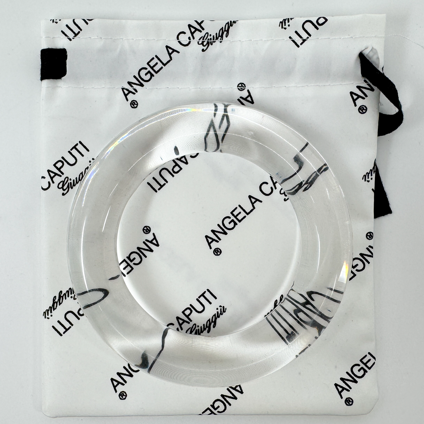 Angela Caputi Italy Clear Resin Bangle Bracelet