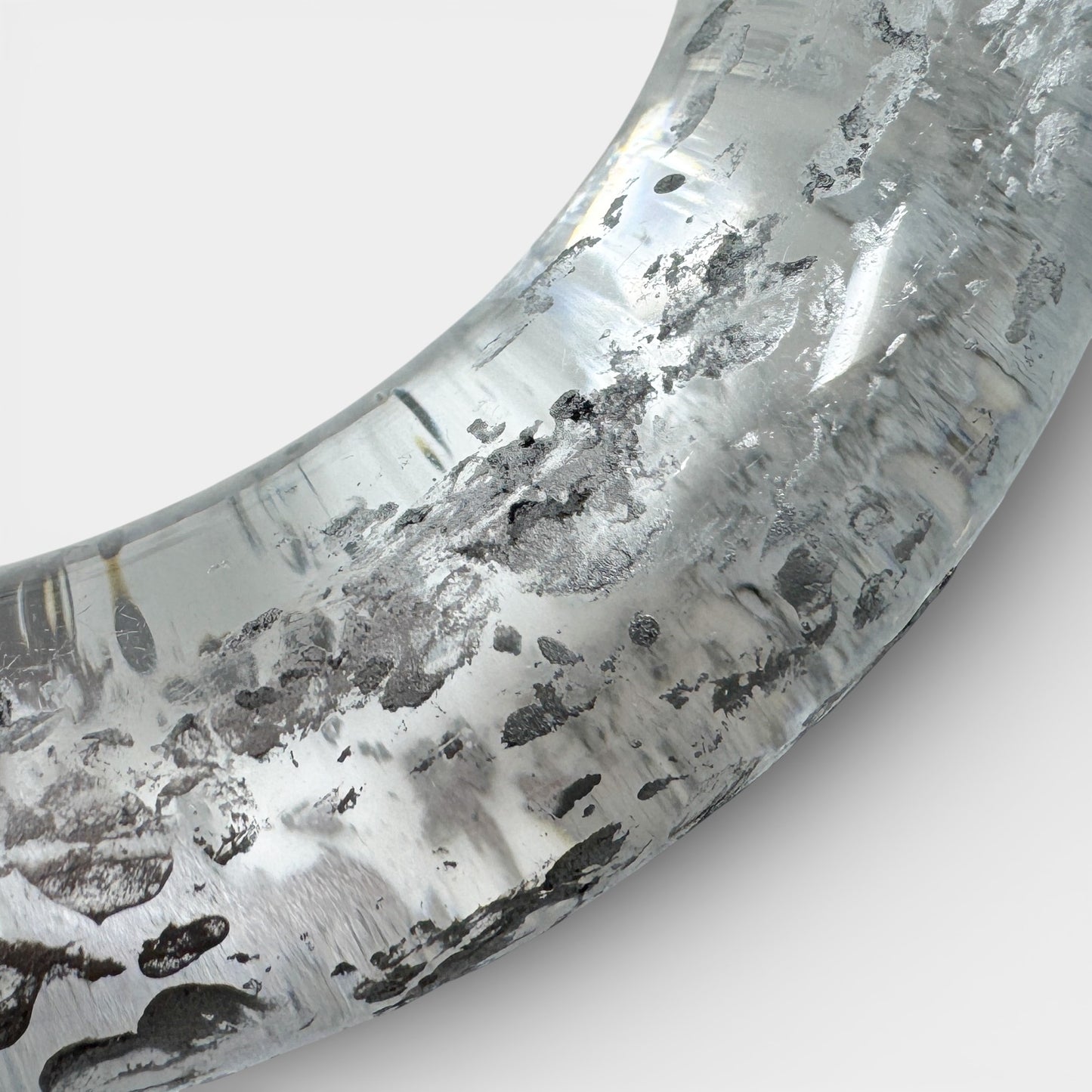 Angela Caputi Italy Clear Silver Flecked Bangle Bracelet