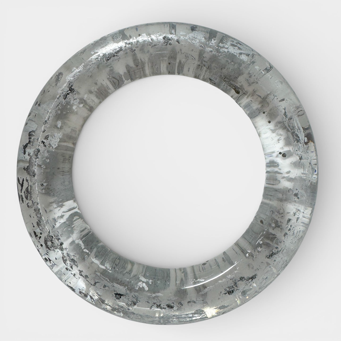 Angela Caputi Italy Clear Silver Flecked Bangle Bracelet