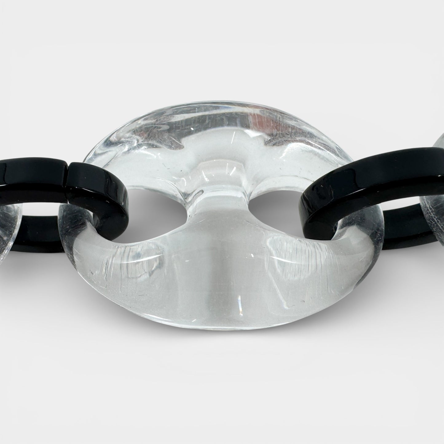 Angela Caputi Italy Clear Black Tortoiseshell Resin Necklace