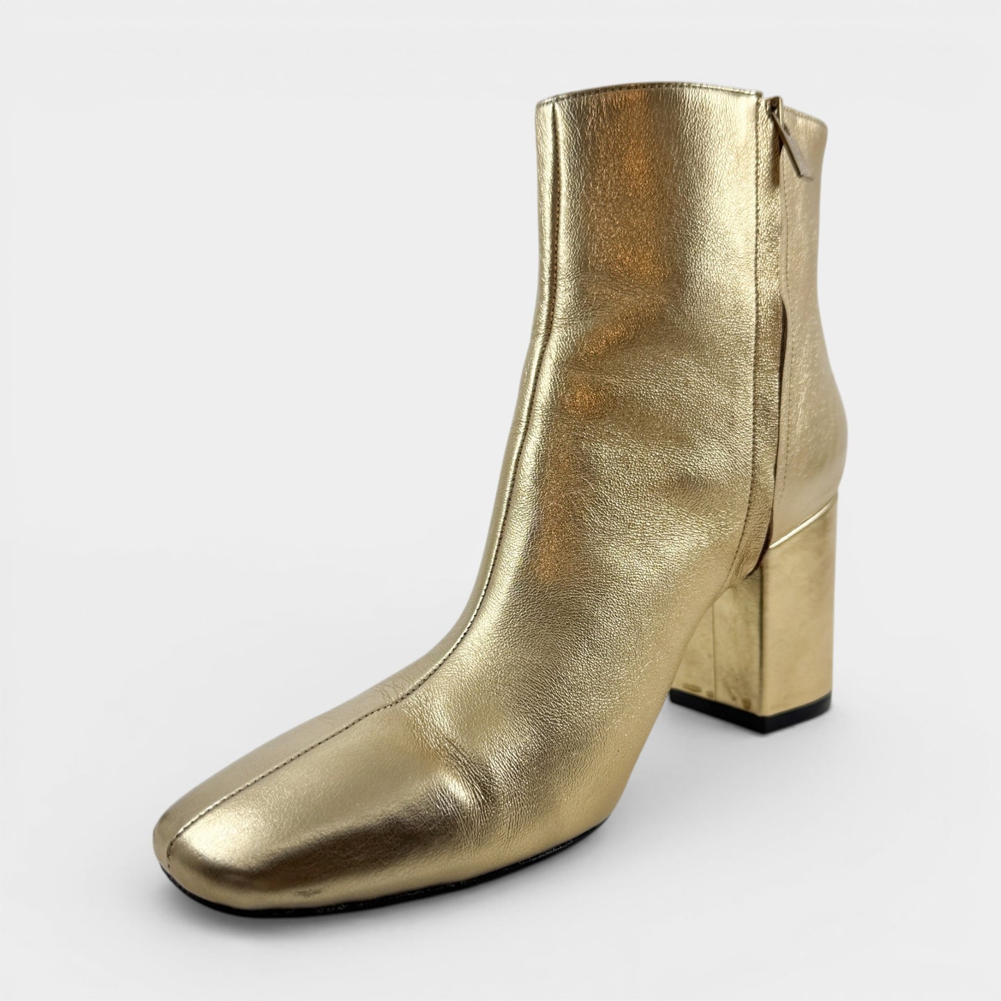 Anine Bing Gold Leather Jane Heeled Boots EU39 ~ AU8