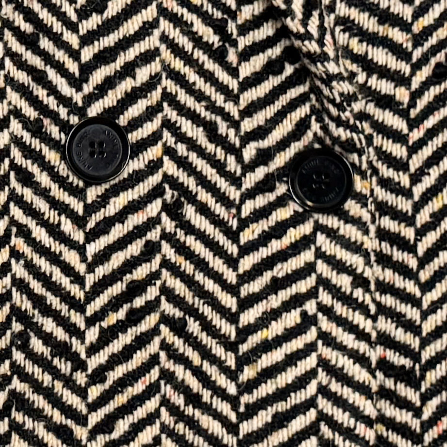 Anine Bing Black Cream Herringbone Double Breasted Wool Coat M ~ AU12-14 [NEW]