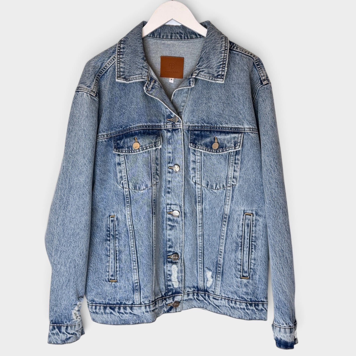 Anine Bing Blue Wash Denim Rory Jacket Medium ~ AU10-12