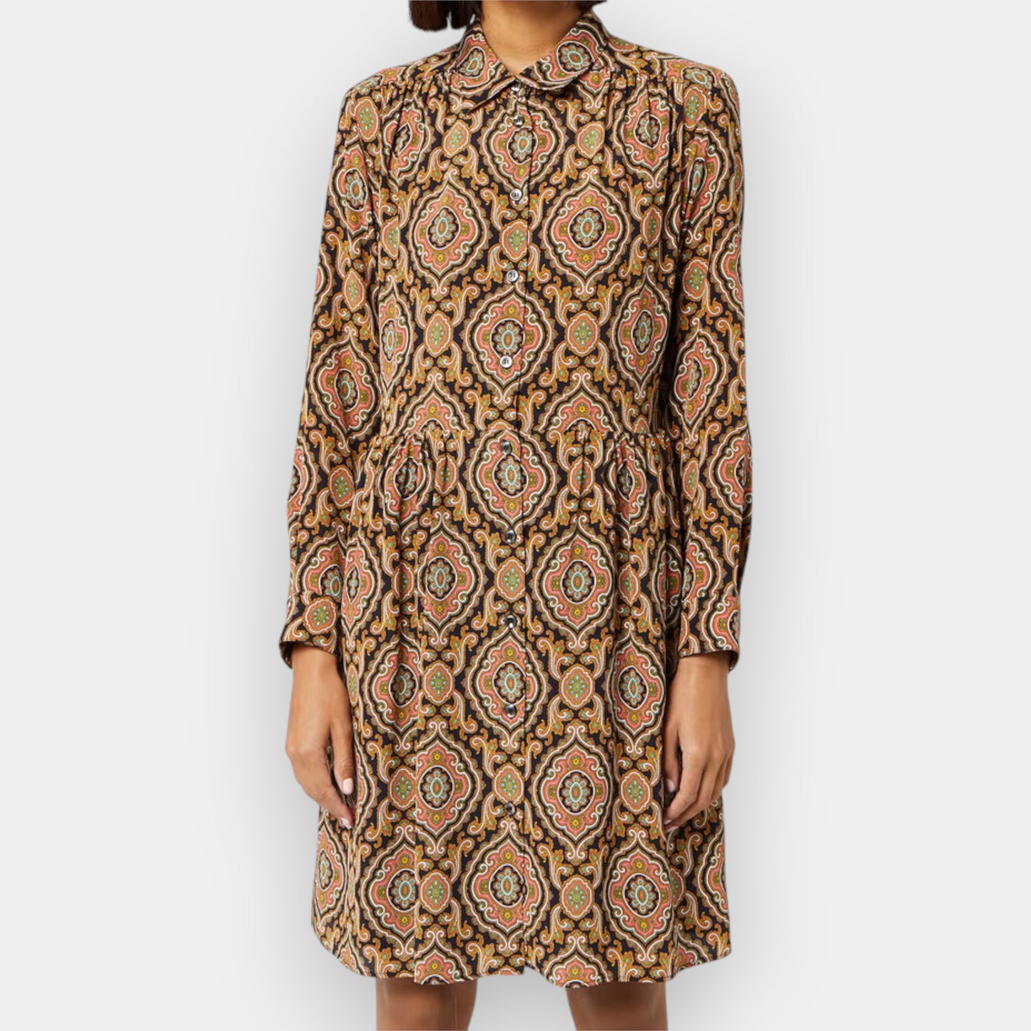 A.P.C. Pink & Green Paisley Silk Joanna Dress EU42 ~ AU12