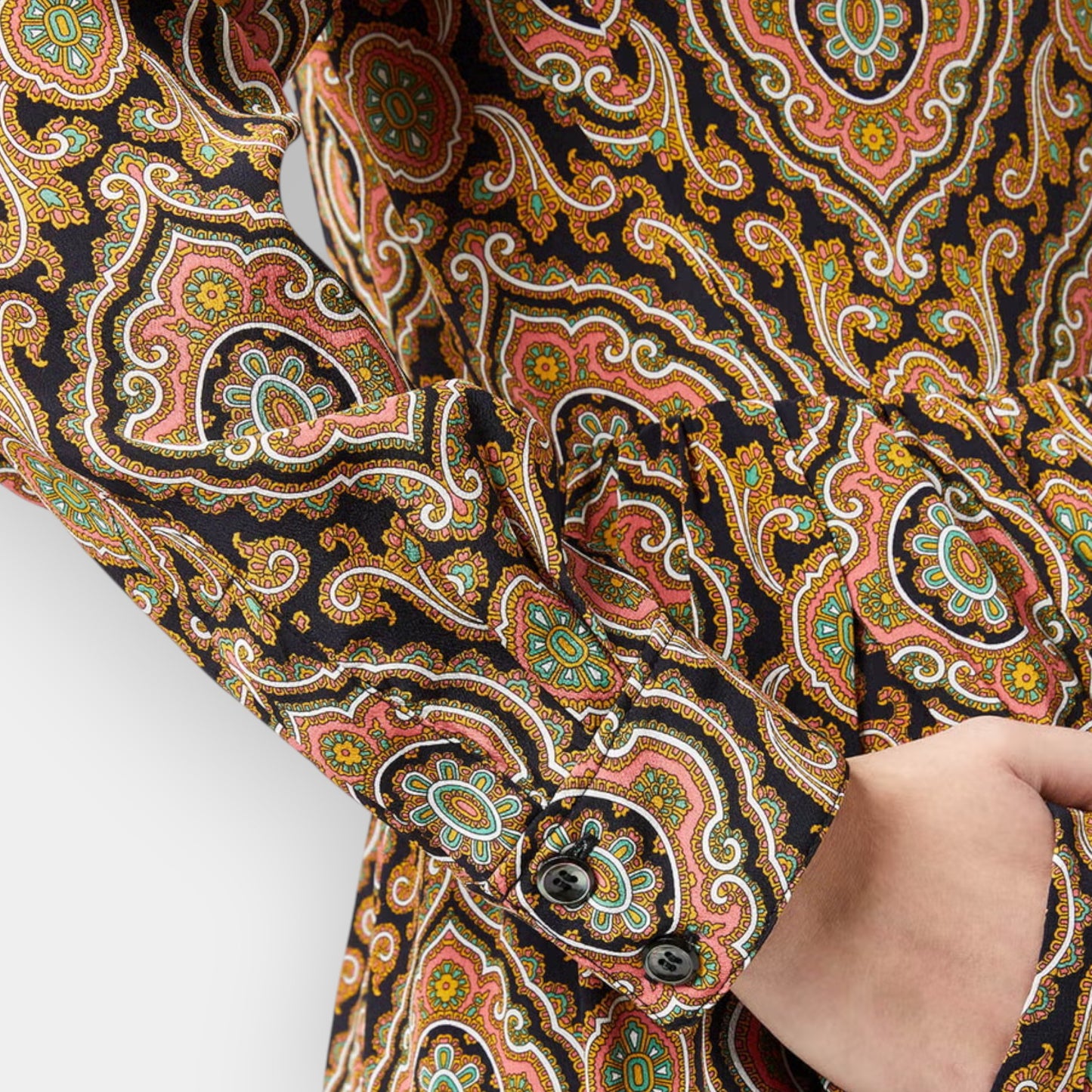 A.P.C. Pink & Green Paisley Silk Joanna Dress EU42 ~ AU12