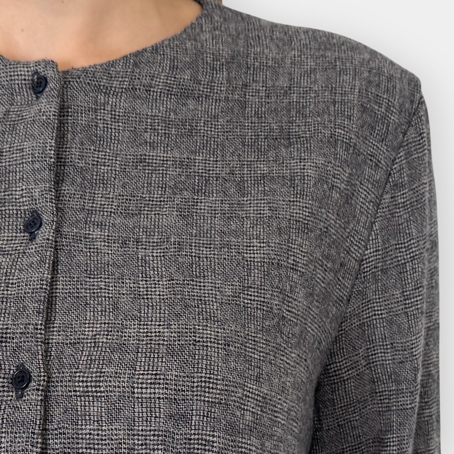 A.B. Apunto Prince of Wales 100% Virgin Wool Dropped Waist Dress M ~ AU10-12 [NEW]
