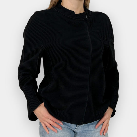 Armani Collezione Black Ottoman Rib Jacket IT46 ~ AU12-14