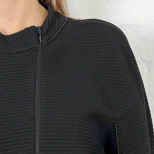 Armani Collezione Black Ottoman Rib Jacket IT46 ~ AU12-14