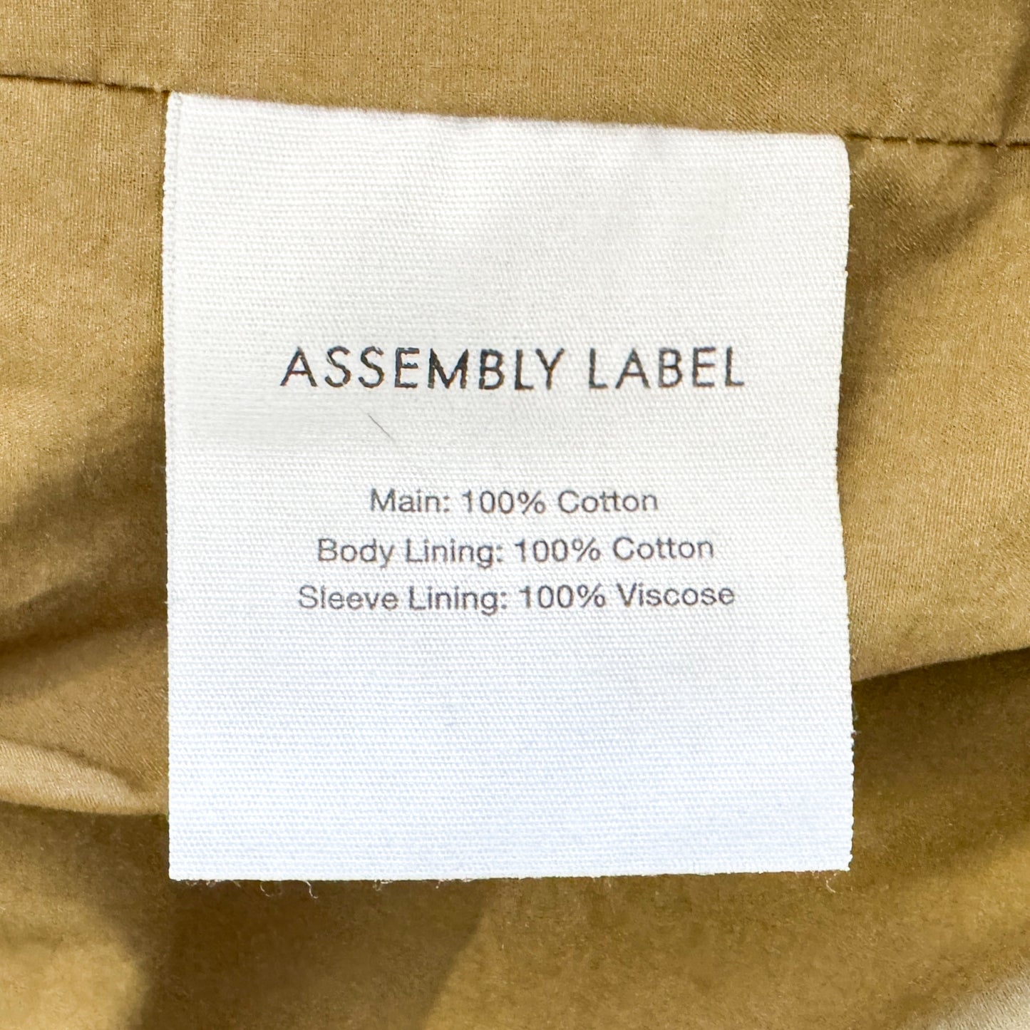 Assembly Label Khaki Coat Trench Small ~ Medium