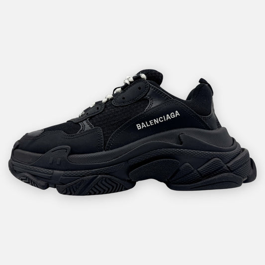 Balenciaga Black Canvas Triple S Sneakers EU38 ~ AU7