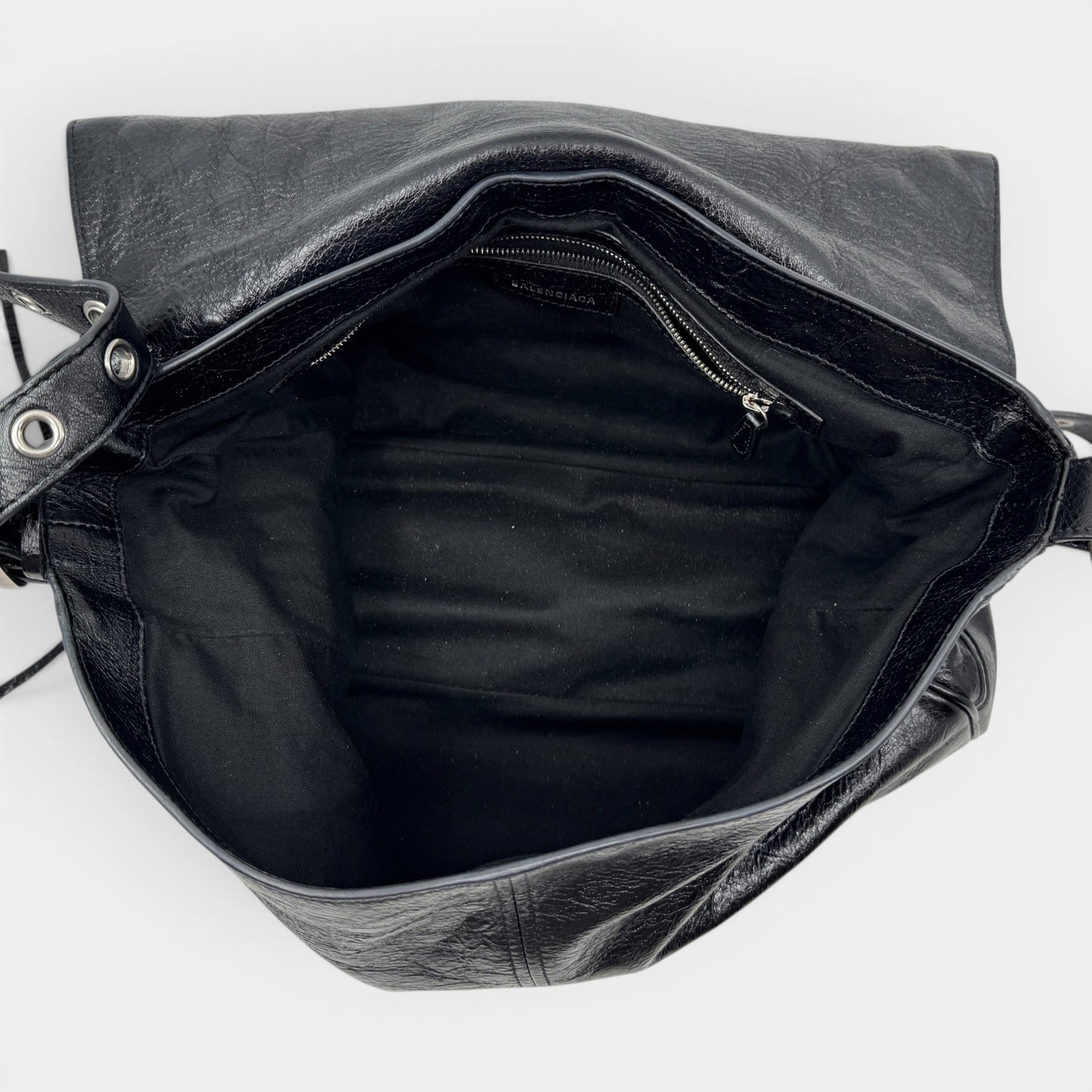 Balenciaga Black Arena Leather Le Cagole Messenger Crossbody Bag