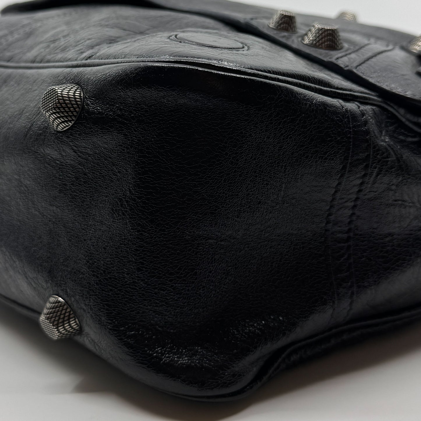 Balenciaga Black Arena Leather Le Cagole Messenger Crossbody Bag