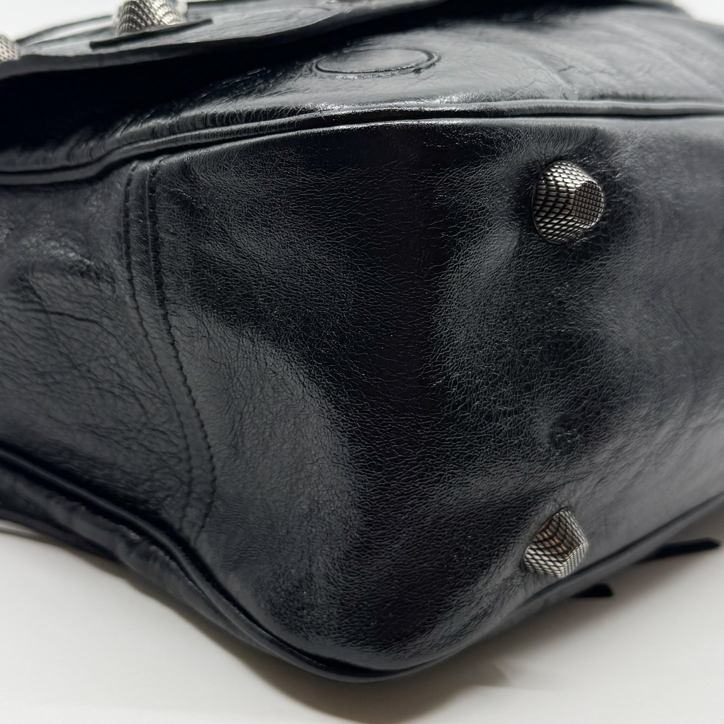 Balenciaga Black Arena Leather Le Cagole Messenger Crossbody Bag
