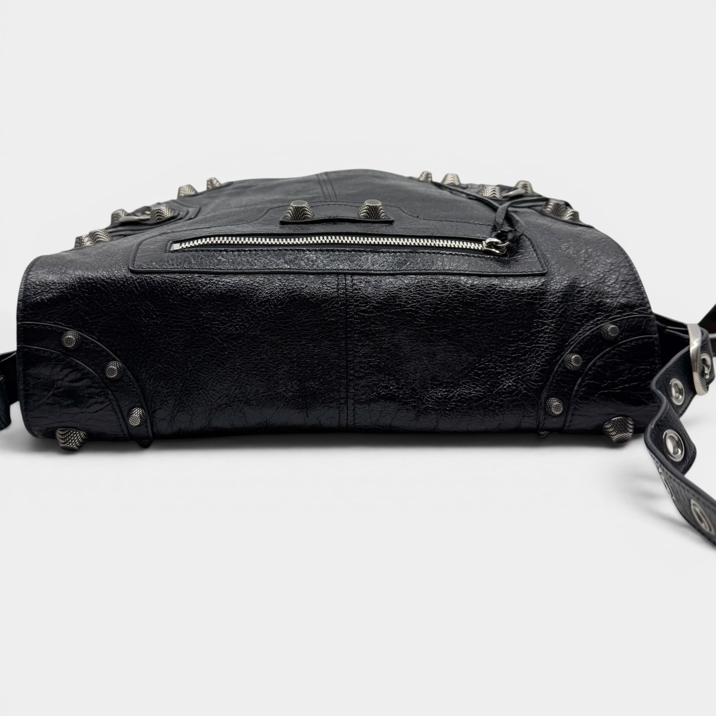 Balenciaga Black Arena Leather Le Cagole Messenger Crossbody Bag