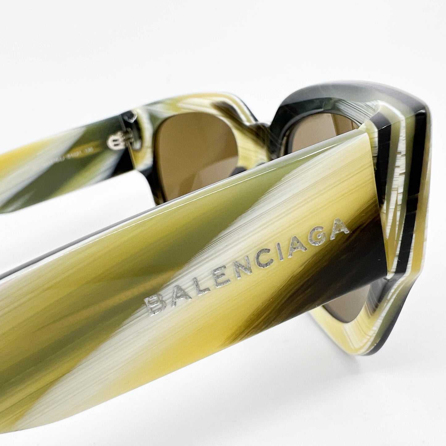 Balenciaga Horn Effect Green & Yellow Sunglasses #BA0011