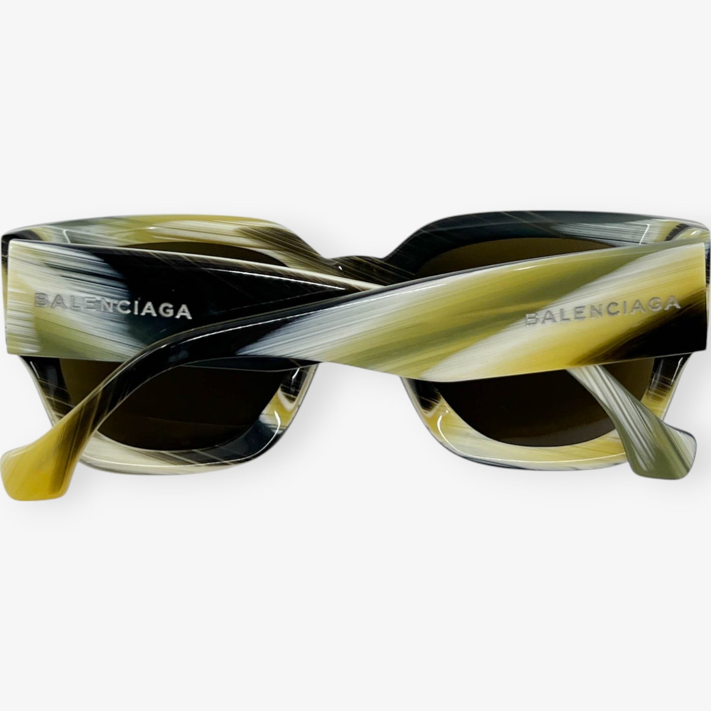 Balenciaga Horn Effect Green & Yellow Sunglasses #BA0011