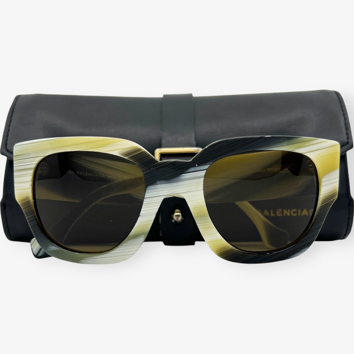 Balenciaga Horn Effect Green & Yellow Sunglasses #BA0011