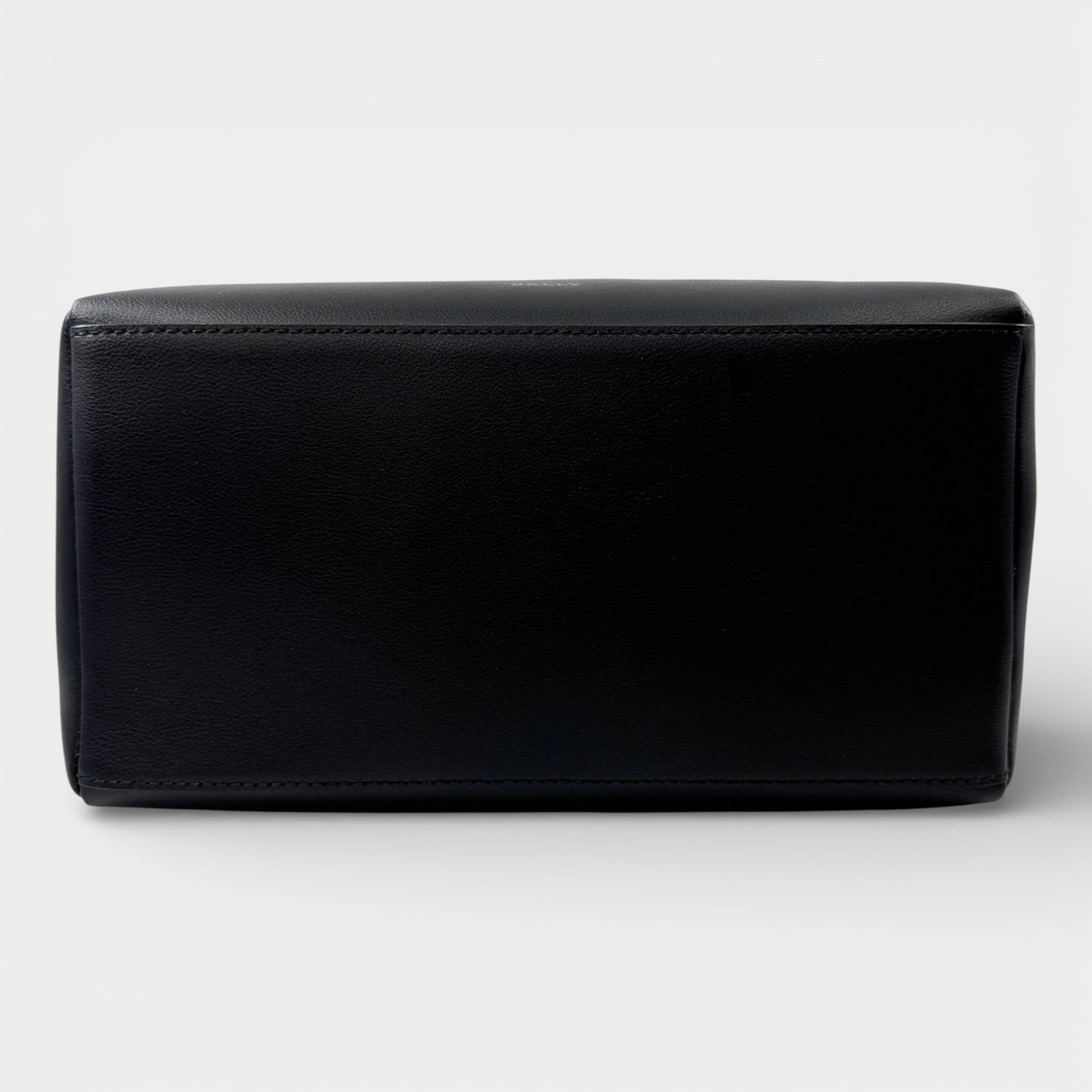 Bally Kairi Black Smooth Leather Structured Bowling Weekender Tote Bag