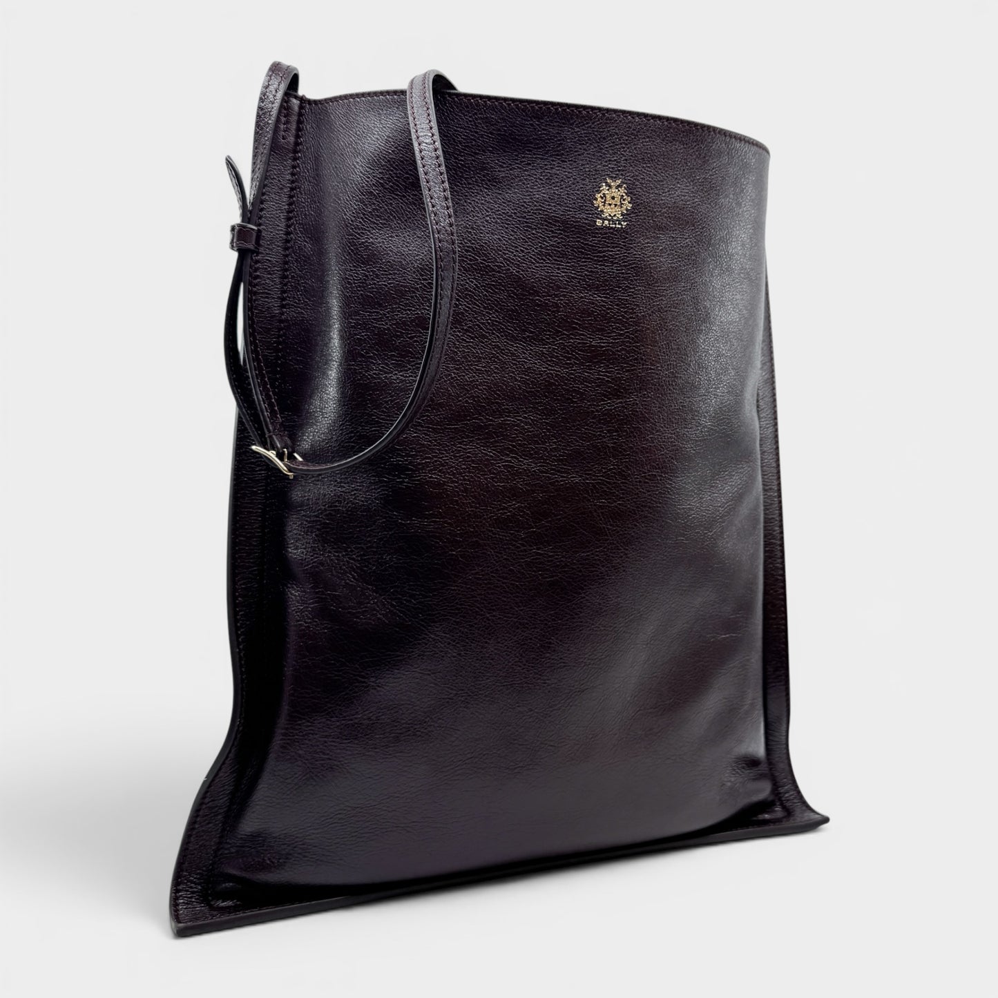 Bally Dark Burgundy Brown Leather Beckett Sac Tote Bag