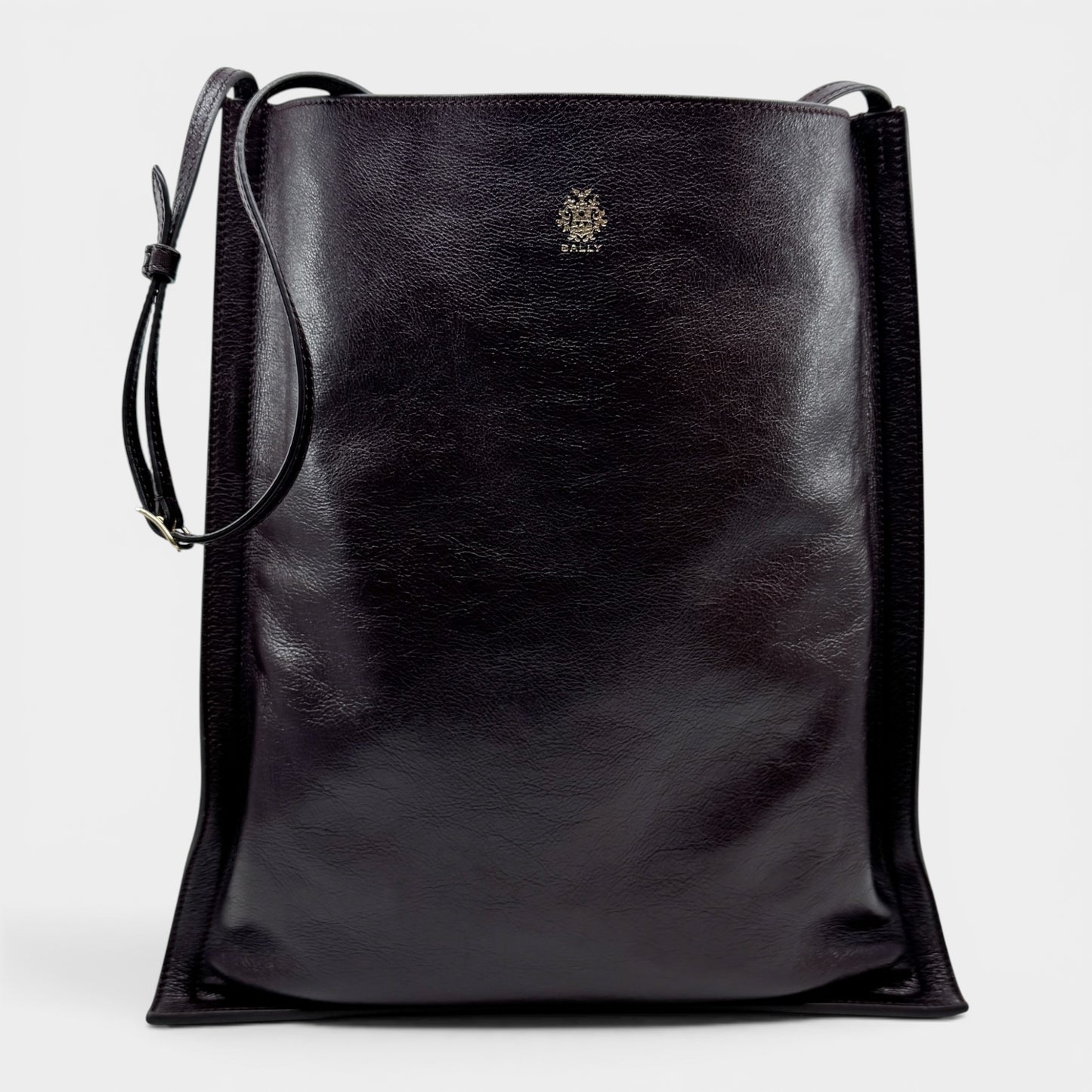 Bally Dark Burgundy Brown Leather Beckett Sac Tote Bag