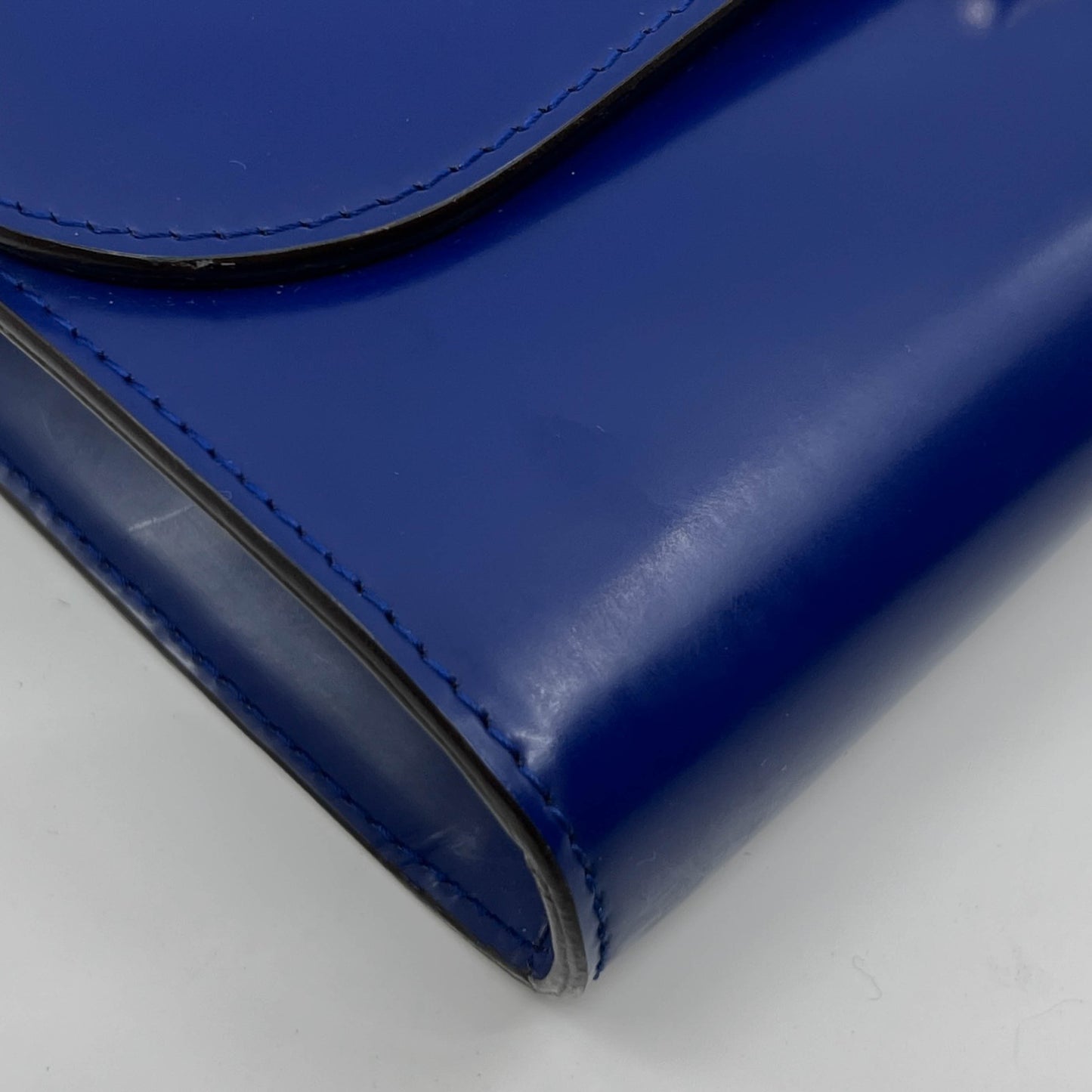 Bally Cobalt Blue Smooth Calf Leather Clutch & Shoulder Bag