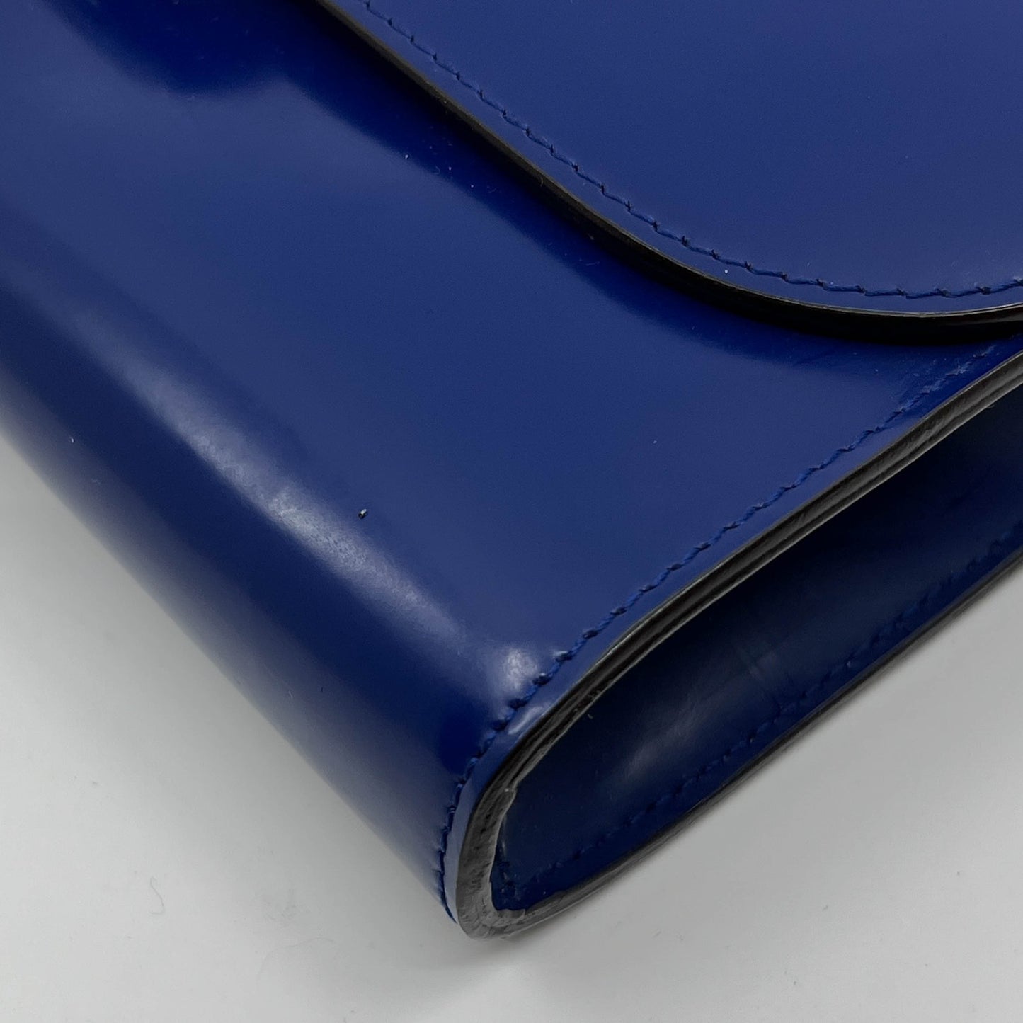 Bally Cobalt Blue Smooth Calf Leather Clutch & Shoulder Bag