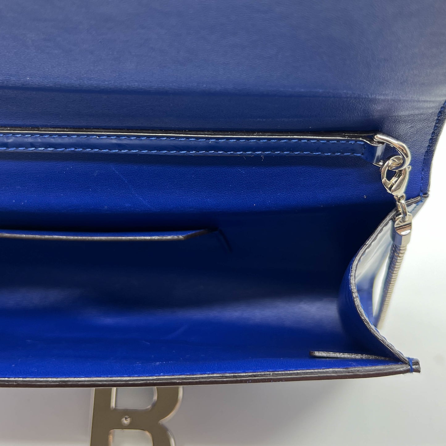 Bally Cobalt Blue Smooth Calf Leather Clutch & Shoulder Bag