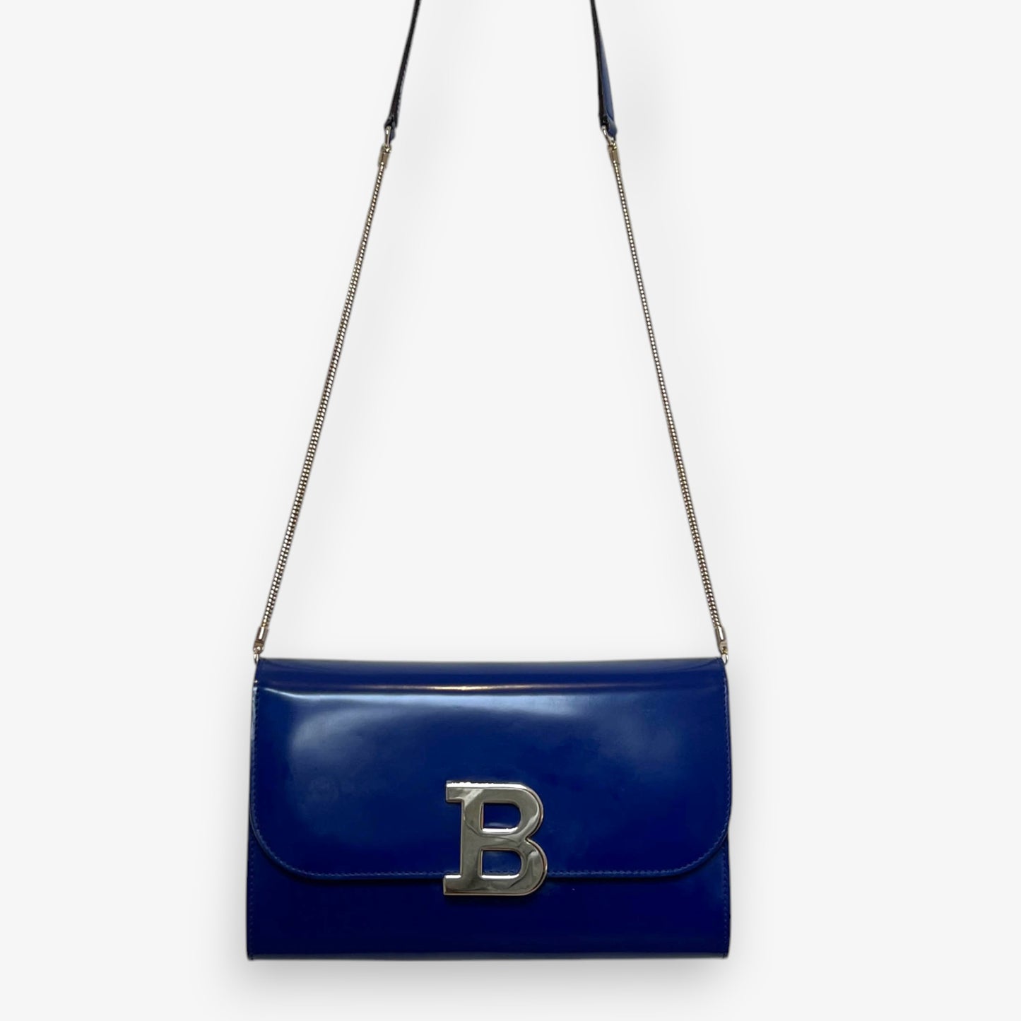 Bally Cobalt Blue Smooth Calf Leather Clutch & Shoulder Bag